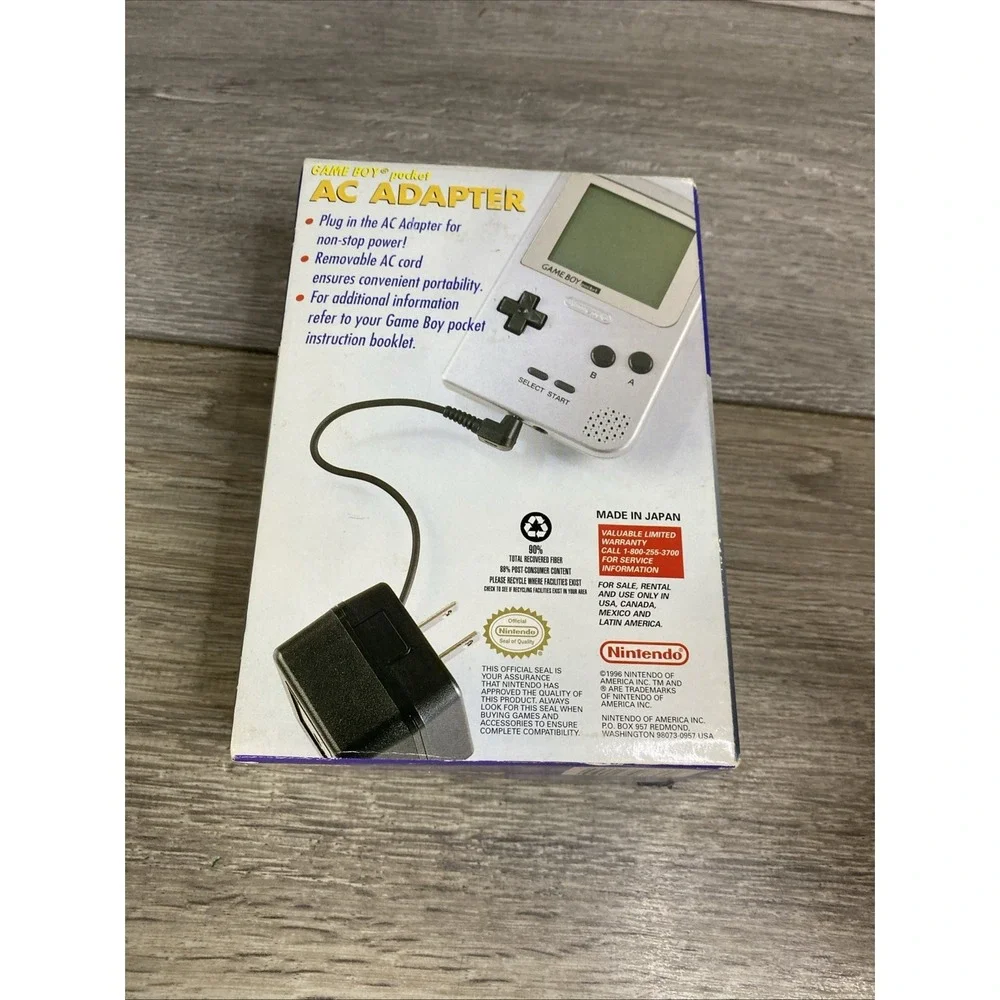 Official‎ Nintendo Gameboy Pocket Gameboy Pocket AC Adapter w/ Box